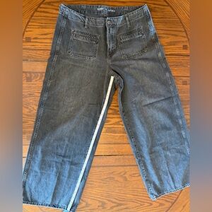 Old Navy Woman’s Black Vintage-wash high rise baggy wide leg Jeans